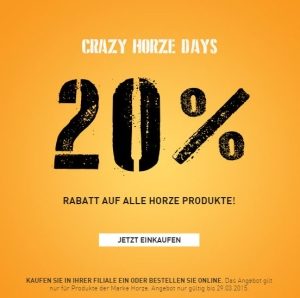 Crazy Horze Days 20 Prozent Rabatt