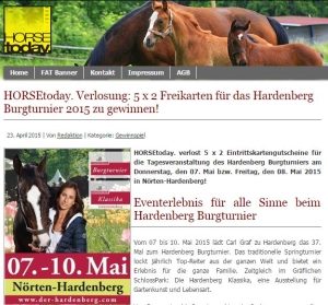 Hardenberg Burgturnier Gewinnspiel HORSEtoday.
