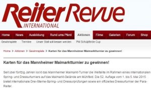 ReiterRevue-Gewinnspiel Mannheimer Maimarktturnier