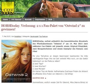 HORSEtoday Gewinnspiel Fan-Paket Ostwind 2