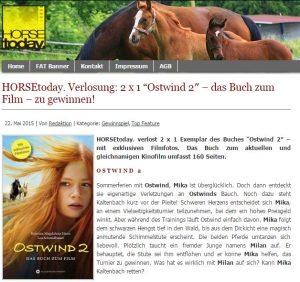 HORSEtoday Verlosung Ostwind 2 Buch zum Film