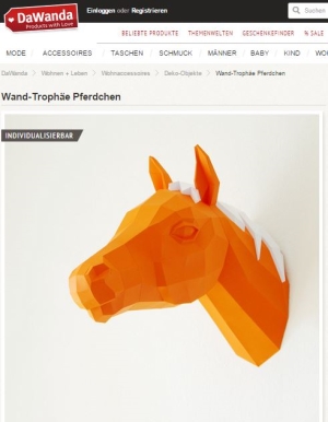 Wand-Trophae Pferd Wunschfarbe