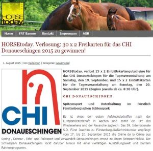 Horse today Gewinnspiel CHI Donaueschingen