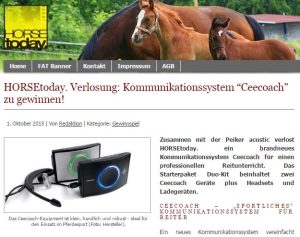 HORSEtoday Verlosung ceecoach Kommunikationssystem