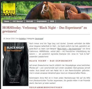 HORSEtoday Verlosung Black Night Das Experiment