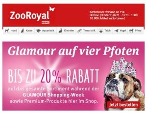 ZooRoyal Glamour Shopping Gutschein 20 %