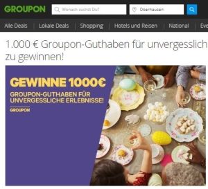 Groupon Gutschein 1.000 Euro zu gewinnen