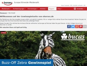ehorses Gewinnspiel Fliegendecke und -maske im Zebra-Look