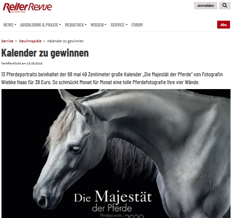 3x Kalender „Die Majestät der Pferd“ zu gewinnen