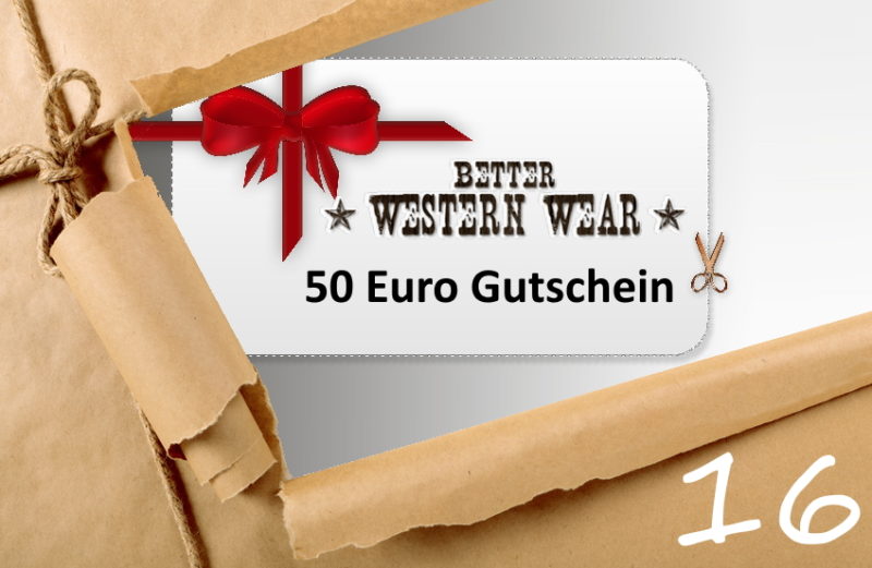 Adventskalender Türchen 16/2019 Better Western Wear Gutschein 50 Euro
