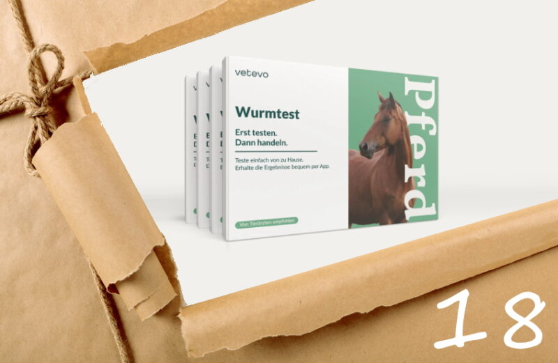 Jahrespaket vetevo Wurmtest Pro Pferd im Adventskalender Türchen Nr. 18