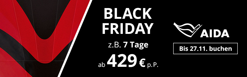 AIDA Black Friday Angebote ab 429 € für 7 Tage